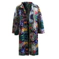 thumbnail image 4 of Ichuanyi Fashion Women Printed Pocket Jacket Outerwear Cardigan Overcoat Long Trench Coat, 4 of 6