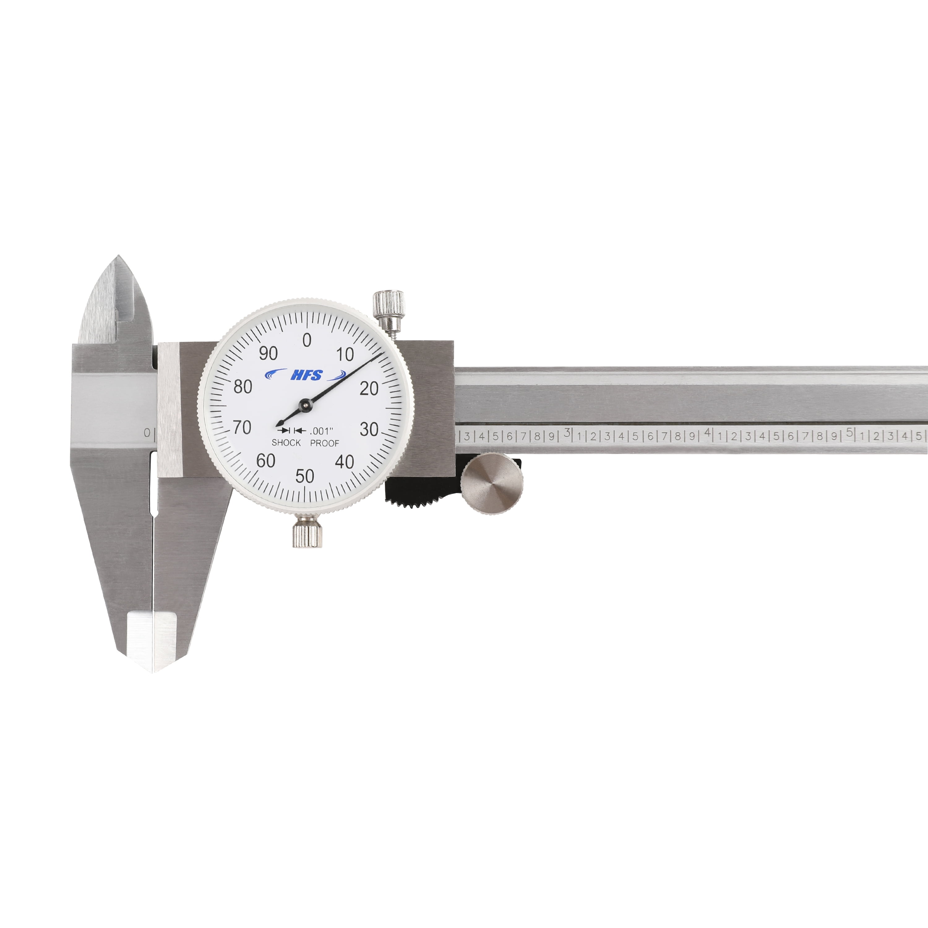 HFS(R) 0-6" Imperial Dial Caliper 4 Way Measurment  .001" Accuracy Shockproof Carbon Steel