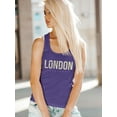 thumbnail image 2 of London England Pale Yellow Racerback Tank Women -Image by Shutterstock, Female x-Large, 2 of 4