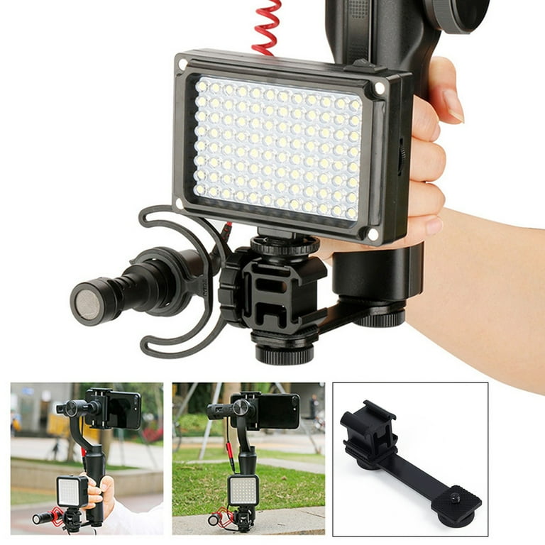 New Triple Hot Shoe Mount For DJI OSMO Mobile Zhiyun Smooth