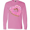 thumbnail image 3 of Inktastic Heart Shaped Donut with Pink Icing and Sprinkles Long Sleeve T-Shirt, 3 of 5