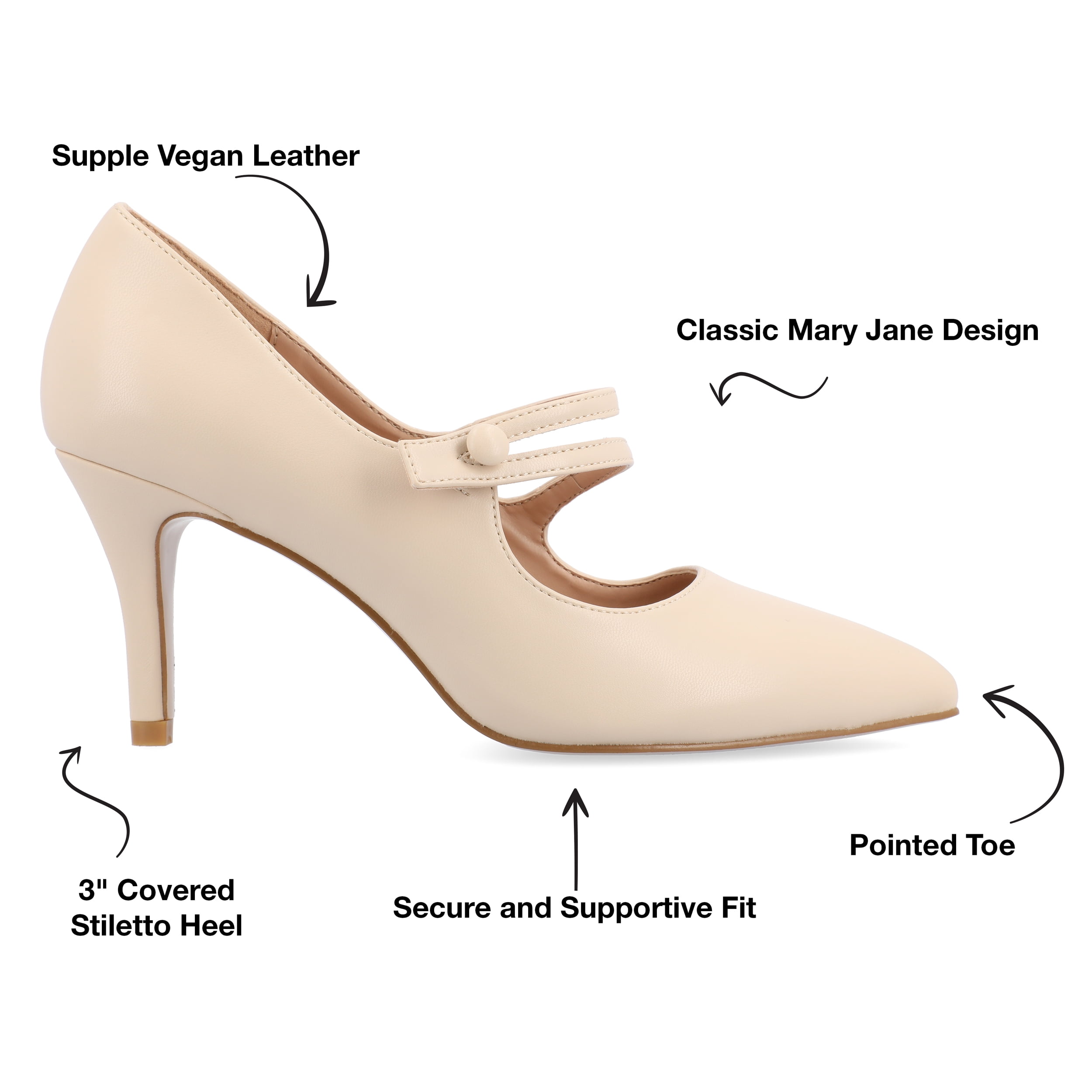 Journee Womens Sidney Narrow Width Pointed Toe Mid Heel Pumps