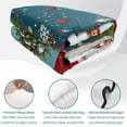 thumbnail image 4 of Quilts Queen Size Bedding Set, Teal Gnomes Christmas Lightweight Quilted Comforter, Xmas Tree Elk Snowflake Balls Soft Reversible Bedspread Coverlet with Pillow Covers for All Season, 90" x 96", 4 of 9