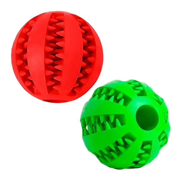 Pelota Para Perro De Caucho Juguete Para Mascotas Pack 2 7cm Rojo y Verde