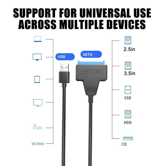 HPDL Typec to SATA with power port SATA3usb3.0 data cable notebook Type-c to sata easy drive cable 2.5 inch hard drive cable
