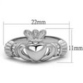 thumbnail image 2 of Women's Stainless Steel High polished Crystal Clear 3.50(g) Engagement Ring, 2 of 4
