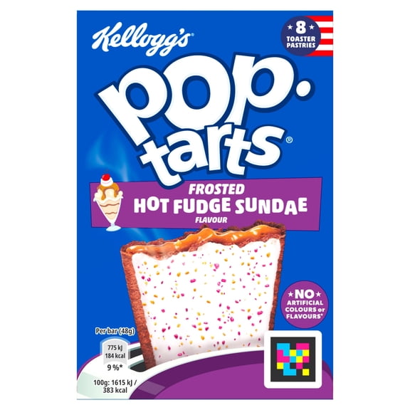 Kellogg's Pop Tarts Hot Fudge Sundae Pastry Snacks 8x48g, Imported from Britain