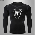 thumbnail image 1 of Spider Men Sports Rashgard Long Sleeves T Shirt Print Compression Men Running Shirt MMA Workout Bodybuilding Quick-Dry T-Shirts 20 Asian size-M, 1 of 6