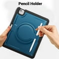 thumbnail image 5 of for iPad Air 11" M2 2024 Tablet Case with Rotatable Stand & Handle Grip, Soft TPU Outer Shell Heat Dissipation Rugged Case with Adjustable Shoulder Strap Pen Holder for iPad Air 11" M2 2024, Navyblue, 5 of 9