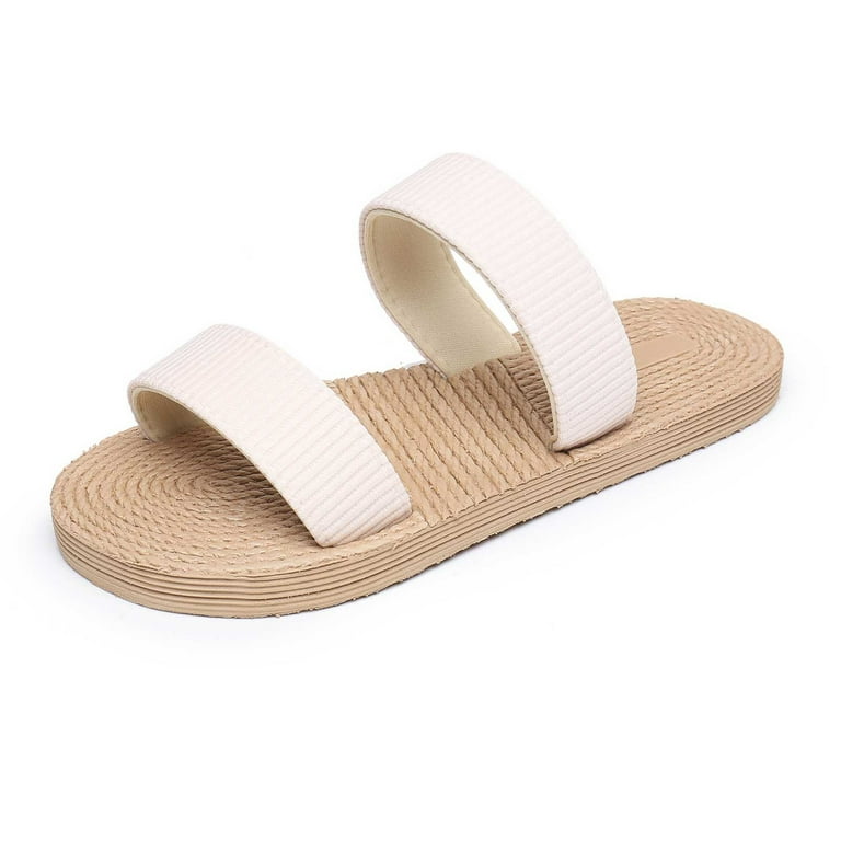 Utoimkio Slide Sandals for Women Slip On Summer Casual Beach Flat