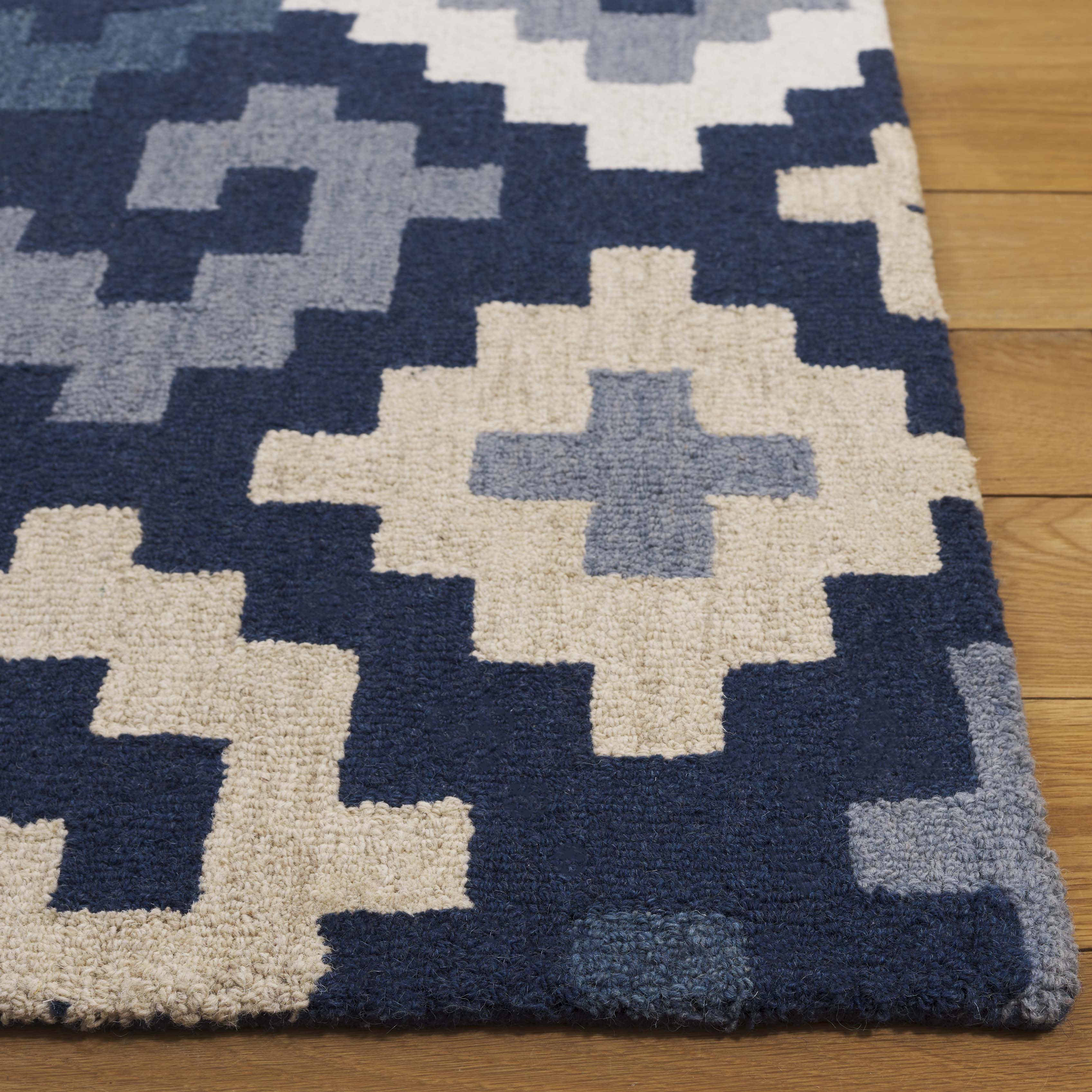SAFAVIEH Metro Amable Geometric Area Rug, Blue/Ivory, 5' x 8'
