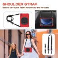 thumbnail image 6 of Case for Samsung Galaxy Tab A9 8.7 inch, 360 Degree Rotating Hand Grip Shockproof Cover with Shoulder Strap, Red, 6 of 7
