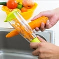thumbnail image 5 of Multifunctional Vegetable Fruit Skin Peeler for Kitchen with Storage Container, Non-Slip Handle (Green), 5 of 5