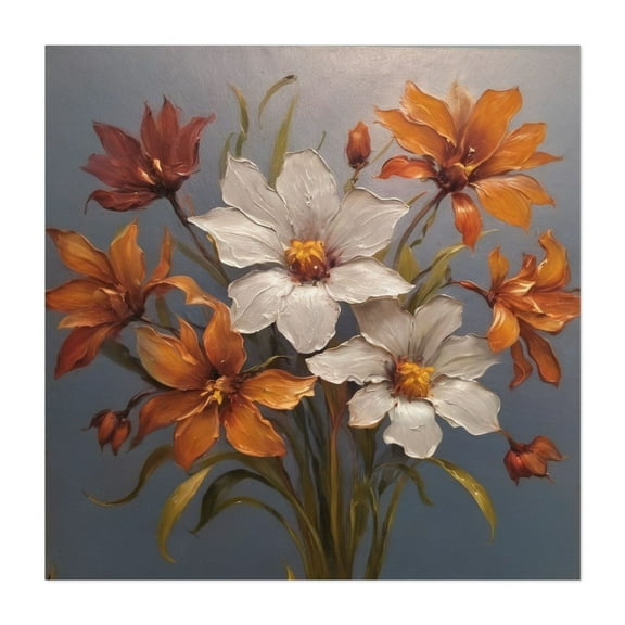 Autumnal Floral Arrangement - Painting Floral Flowers Botanical Modern Art Autumn Nature Garden Unframed Wall Art Print 6 x 6 inches