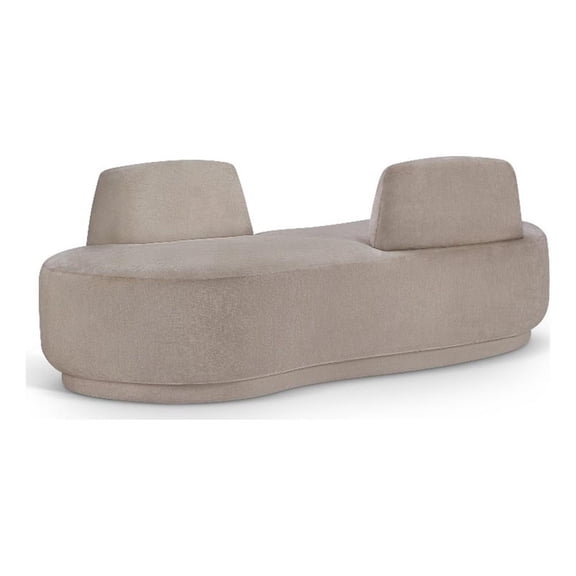 Meridian Furniture Argyle Beige Chenille Fabric Chaise/Loveseat