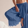 thumbnail image 3 of GigrtiJin Women's Wide Leg Pants Lace Hem Flowy Loose Pants Womens High Waisted Drawstring Casual Loungewear Beach Vacation Trousers, 3 of 5