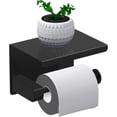 thumbnail image 1 of Toilet Paper Holder, Roll Paper Holder Without Drilling Toilet Paper Holder, Paper Dispenser with Shelf, SUS 304 Stainless Steel, Self-adhesive and Wa, 1 of 5