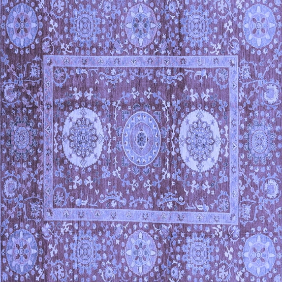 Ahgly Company Indoor Square Abstract Blue Modern Area Rugs, 6' Square