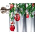 thumbnail image 4 of Christmas Valance and Tier Set, Christmas Ribbon Bells Small Half Window Tier Curtain, Valance Window Treatment Decor for Kitchen/Bedroom 54x18 & 27x36x2, 3 Panel, 4 of 4