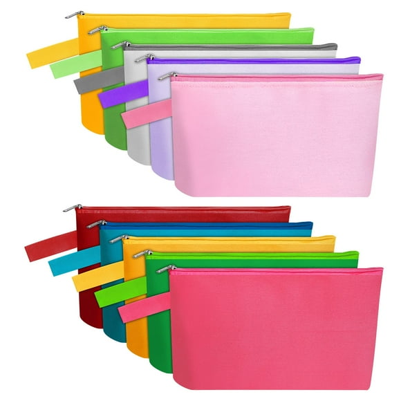 Bolsa de maquillaje Sinzip de lona de algodón, 10 piezas, multicolor 02