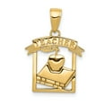 thumbnail image 1 of FB Jewels 14K Yellow Gold Polished Flat-Backed Teacher Frame Pendant, 1 of 3