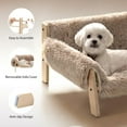thumbnail image 3 of Cat Couch Bed, Pet Sofa for Indoor Cats Wooden Indoor Elevated Cat Beds with Removable Mattress Cover Suitable for Kitty, Puppy or Small Animal (Brown, Large), 3 of 10