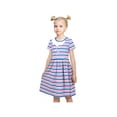 thumbnail image 5 of Girls Dress Multicolor Striped Glitter Heart Vintage Short Sleeve School 8 Years, 5 of 8