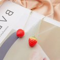 thumbnail image 3 of Pendientes de fresa 3D para mujeres y niñas, pendientes colgantes de fresa roja, pendientes de clip de fresa de imitación, lindos pendientes de gota de fresa de fruta acrílica Sincero Electrónica, 3 of 5