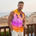 thumbnail image 5 of longantii Shirts for Men Hawaiian Casual Button-Down Tshirts Lightweight Sleeveless Pullovers with Chest Pockets 2026 New Floral Print Summer Shirt for Vacation Orange L, 5 of 7