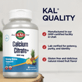 KAL Pure Calcium Citrate Chewable 500mg w/ Magnesium & Vit D3, Bone