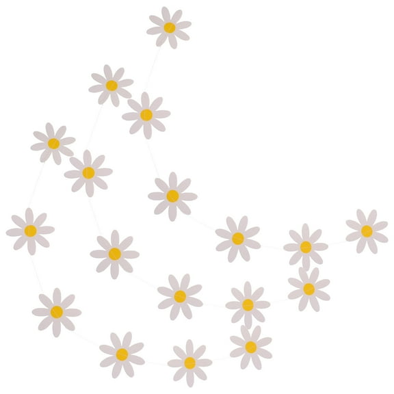 GOOHOCHY Daisy Banner Garland for Decor with Paper Material White Color and Little Daisy Design 3pcs