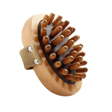 Bath & Bathing Accessories Pressure Brush Body Cellulite Brush Soothing Wooden Oil Spa Air Cushion Massage Brush Natural Wooden Massager Handheld Wooden Massager Khaki-15X8X5Cm