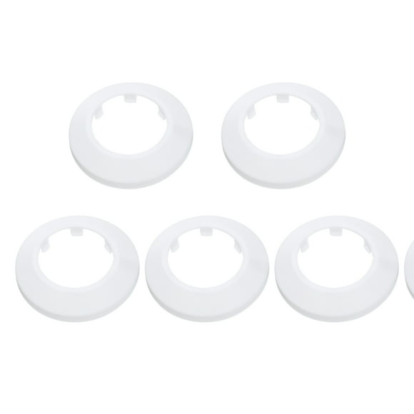 5PCS Pipe Cover Decor 1.7in/44mm Flange Pipe Cover Decor PP Plastic, White