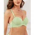 thumbnail image 2 of Wingslove Women's Strapless Push Up Bra Plus Size Full Figure Underwire Multiway Contour Bra, Green 42C, 2 of 5