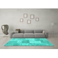 thumbnail image 3 of Ahgly Company Indoor Rectangle Patchwork Turquoise Blue Transitional Area Rugs, 2' x 4', 3 of 4