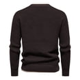 thumbnail image 3 of QTBIUQ Sweater Man Leisure Fake Two Items Round Neck Color Collision Versatile Long Sleeves Sweater Coffee, 3 of 5