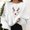 White, variant on Women's Christmas Sweatshirts Christmas Print Crew Neck Long Sleeve Xmas Holiday Casual Sweat Tops for Women 2025
