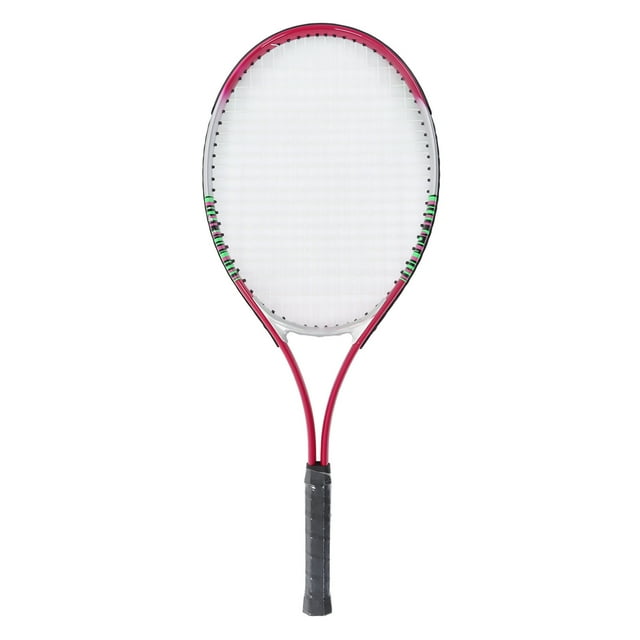 Raquette de Tennis, Tête de Raquette Rouge Clair avec Trou Unique, Construction en Aluminium de 27 Pouces avec Sac de Rangement pour Entraînement Intermédiaire Primaire