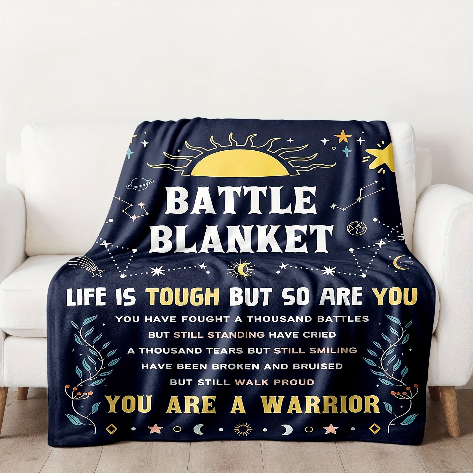 1 Pc Gifts For Women Get Well Soon Gifts Blanket For Her Him Cancer Fighter Inspirational Quote Chemo Patient Gift Caring Message Blanket Soft Throw Blanket