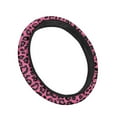 thumbnail image 6 of Renewold Soft Stretchy Steering Wheel Cover for Women Men, Universal Fit for Sedans SUV, Anti-Slip and Washable, Leopard Print Pink, 6 of 6