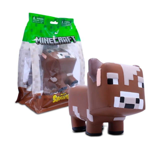 Minecraft Mega Squishme Serie 4 Juguete blando coleccionable (vaca Mooshroom marrón)