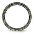thumbnail image 2 of Grey Titanium Ring Band Wedding Ridged Standard Domed, 2 of 7