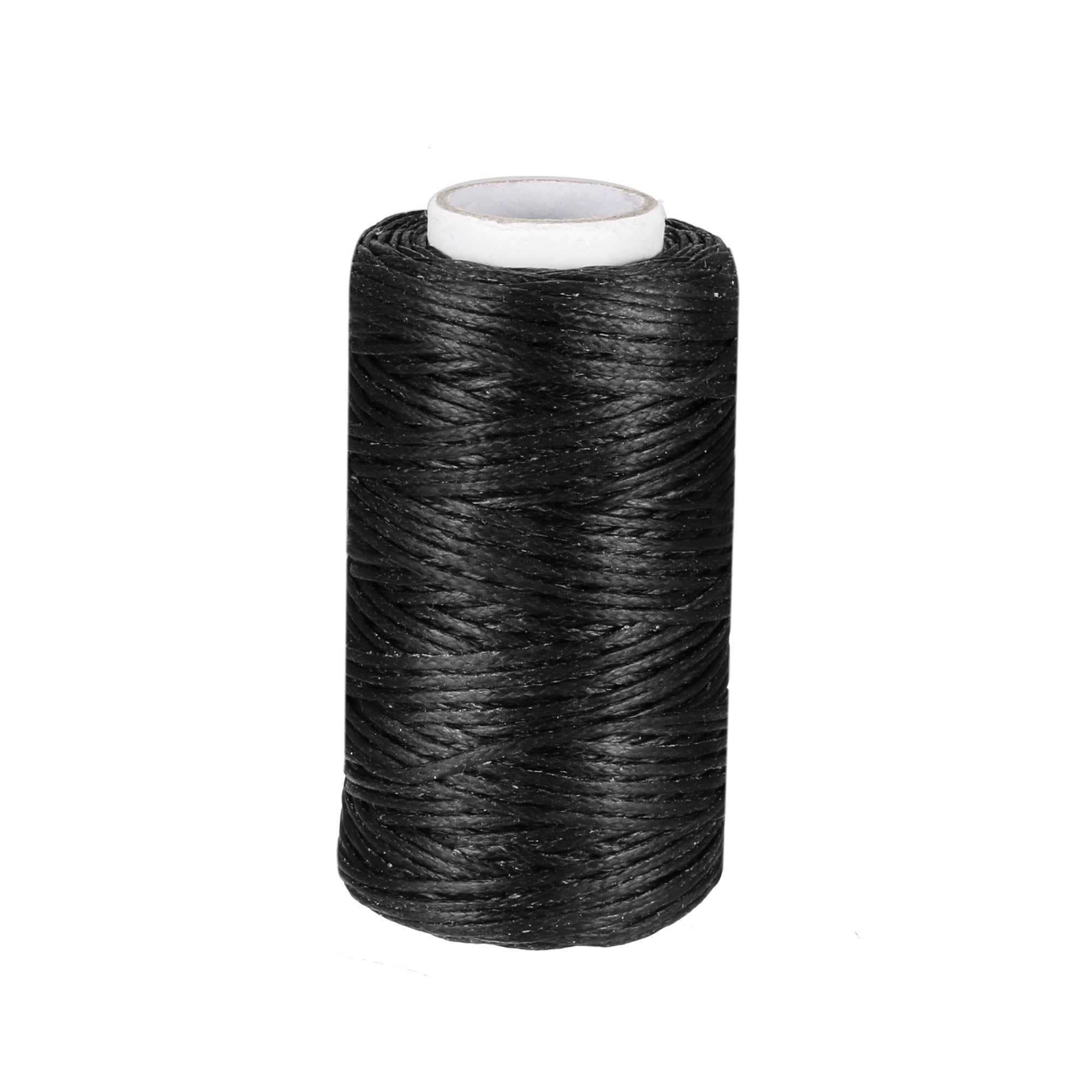 Uxcell Leather Sewing Stitching Waxed Thread String 50M, Black