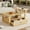 Natural, variant on Harper & Bright Designs 2 Tier Coffee Table with Rattan Drawer, Wood Square Center Table with Storage Shelf and 2 Tabletops for Living Room, Natural