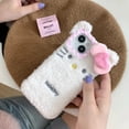 thumbnail image 5 of Sanrio-funda de teléfono de piel de felpa 3D para Iphone, carcasa a prueba de caídas con bonito lazo, Hello Kitty, temporada de otoño e invierno, 11, 12, 13, 14, 15 Pro Max, 5 of 5