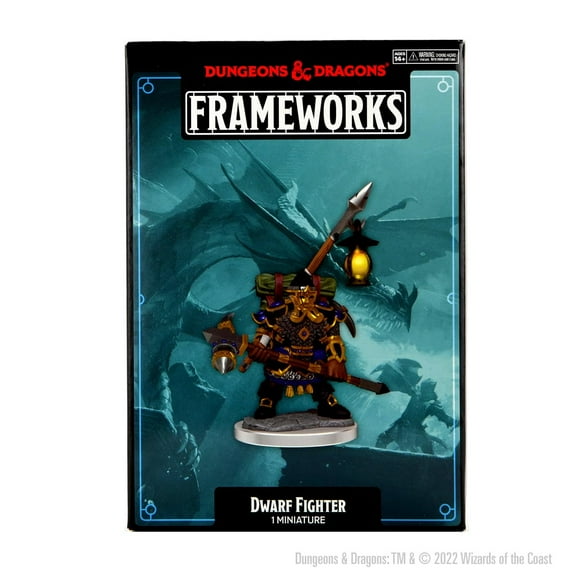 Dungeons & Dragons Frameworks: Dwarf Fighter Male - Unpainted, Unassembled on Sprue, & Customizable Mini | WizKids D&D Figure