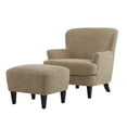 thumbnail image 2 of Christopher Knight Home Accent Chair with Ottoman, Tapered Wood Legs, Brown, 2 of 11