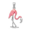 thumbnail image 3 of 14K White Gold Enameled 3-D Pink Flamingo Pendant K1905W, 3 of 4