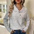 thumbnail image 2 of Vinsonshop Knit Tops for Women Tunic Sweaters for Women Pullover Sweaters for Women Sweater Shirts for Women Fall Sweaters for Women Spring Sweaters Collared Shirts for Women Gray M, 2 of 5