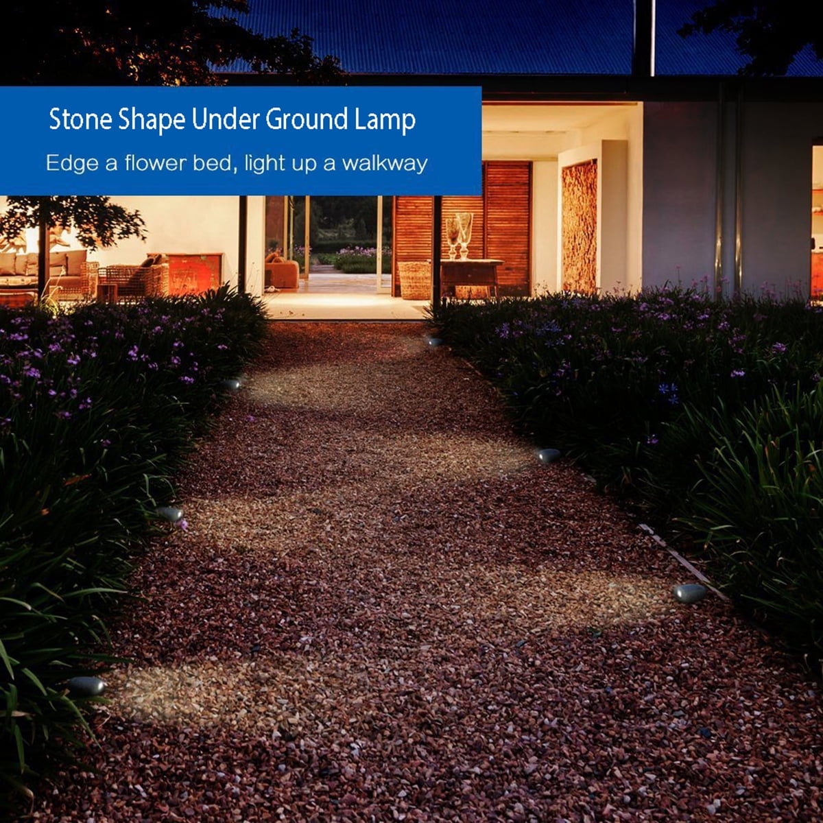 Solar Ground Lights Home Garden Buried Stone Shape Under Ground Lamp